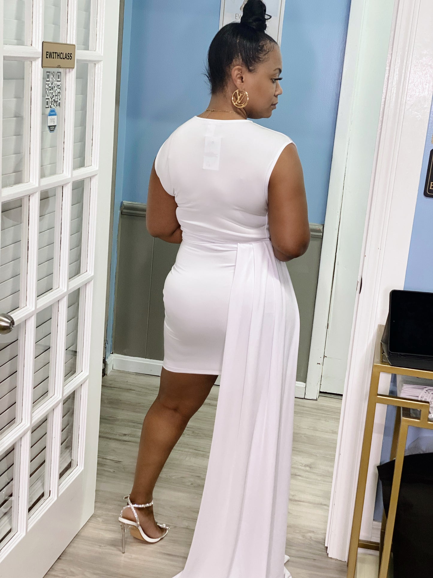 White Short Sleeve Dress