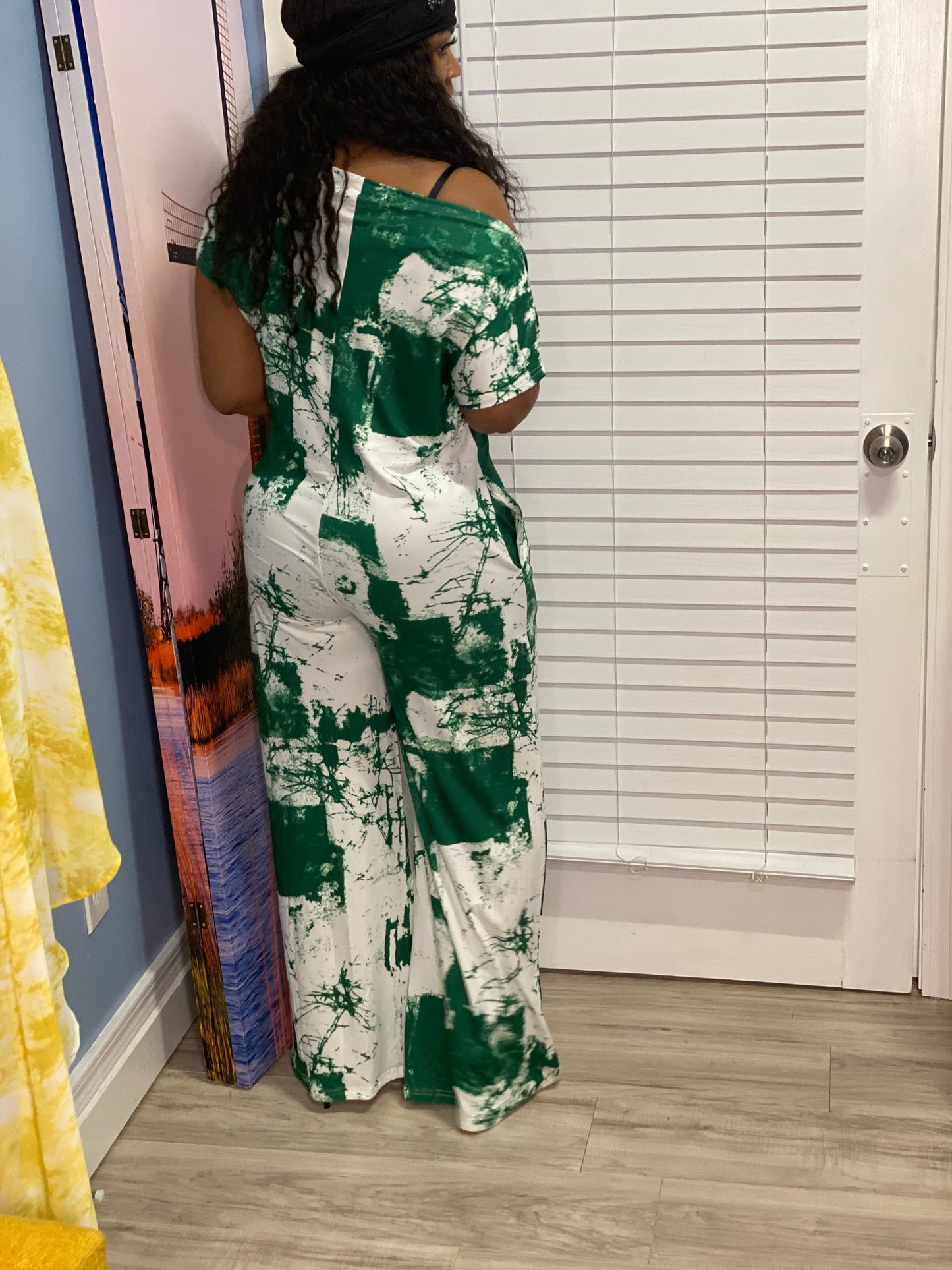 Kelly Green Luxe Print Jumpsuit