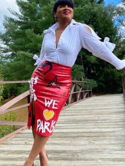 I love Paris Pencil Skirt (Red)