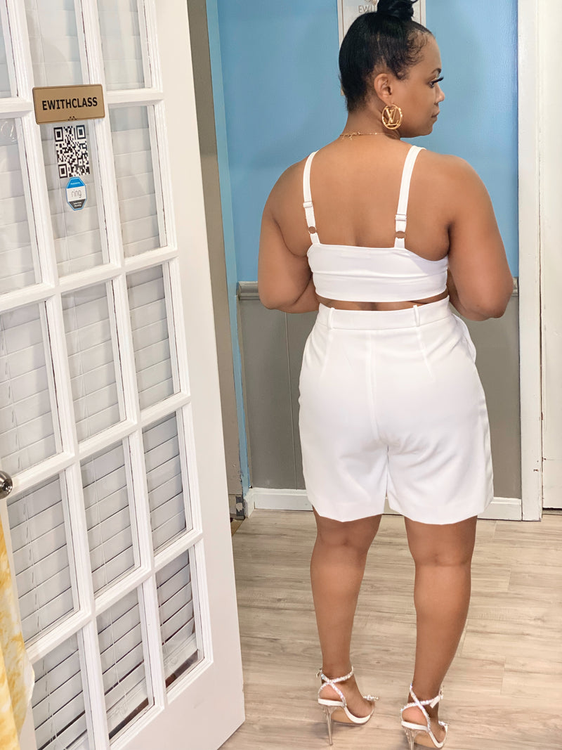 Three piece Off White short set